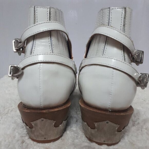 Toga Pulla White Harness Ankle Boots Western 37 - Picture 7 of 16